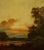 Wood Antique E. Cole Oil on Canvas Sunset Cottage Landscape For Sale - Image 7 of 9