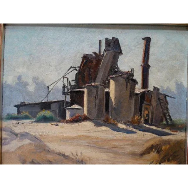 Industrial Industrial Scene Painting by Carl Schmidt For Sale - Image 3 of 6
