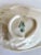 Antique White Art Nouveau Belleek Ireland Woman With Harp Porcelain Trinket Dish For Sale - Image 8 of 9
