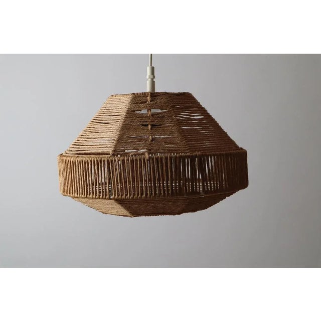 Mid-Century Sisal Lamp, 1960s For Sale - Image 4 of 9