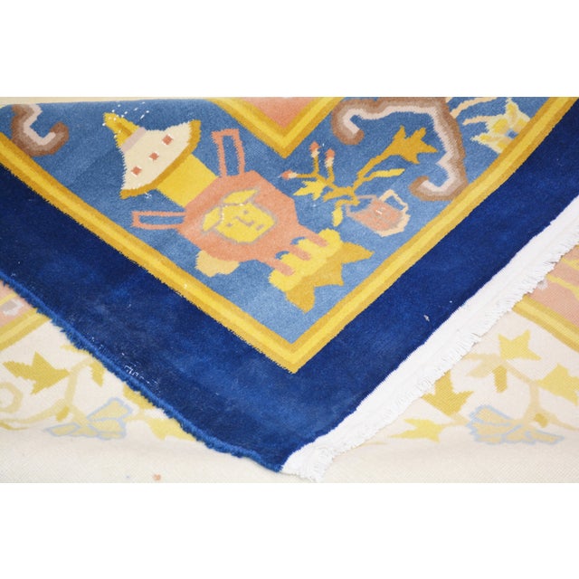Vintage Chinese Art Deco Hand Knotted Wool Rug, 9'8x13 For Sale In New York - Image 6 of 6