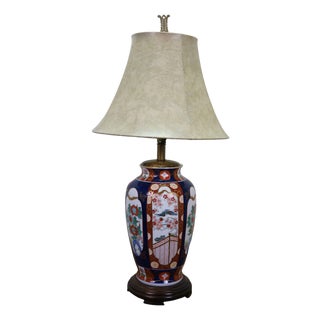 Late 20th Century Frederick Cooper Japanese Imari Porcelain Mantel Vase Urn Table Lamp 34" For Sale