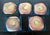 Set of Five Yohen-Kin Shino Ceramic Plates by Suzuki Tomio For Sale - Image 4 of 17