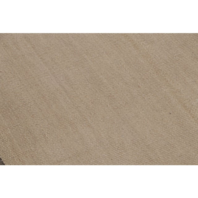 1920s Antique Paneled Persian Kilim and Plain Rug With Beige Striae, From Rug & Kilim For Sale - Image 5 of 9