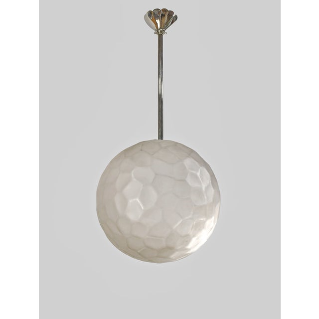 Genet & Michon A large pendant light by the famous maison of Philippe Gênet and Lucien Michon. Made circa 1925-1935. The...