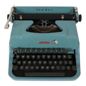 Refreshed Blue Underwood Leader Typewriter in Working Condition