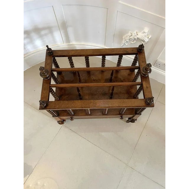 Wood Large Antique Victorian Burr Walnut Canterbury, 1850s For Sale - Image 7 of 12