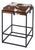 Stinson 26.5 in. Seat Height Hair on Hide Leather and Iron Counter Stool with Footrest, Brown Leather For Sale