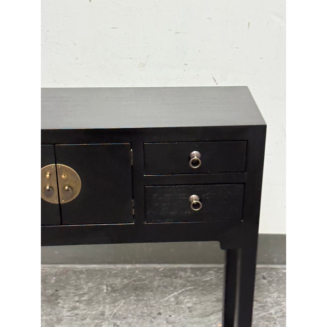 Asian Black Console Cabinet For Sale In San Francisco - Image 6 of 12