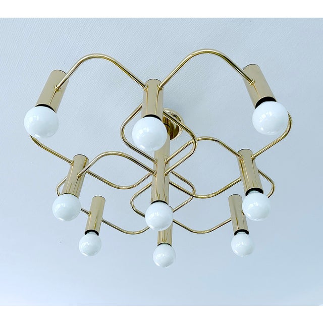 Mid-Century Modern Large Space Age Gilded Ceiling Light from Leola For Sale - Image 3 of 18