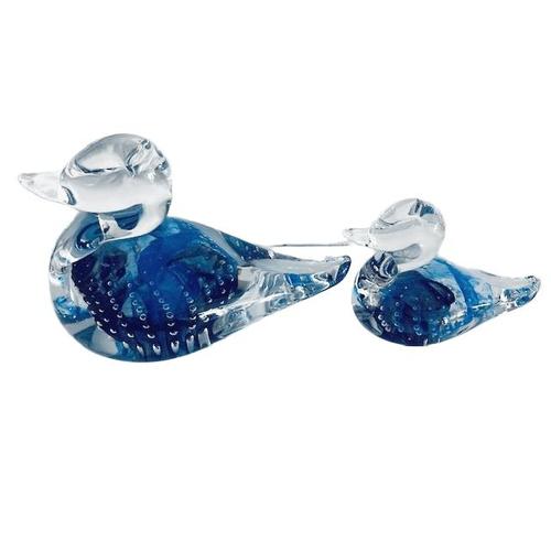 Vintage Glass Duck Figurines from FM Konstglas Ronneby, 1970s, Set of 2 For Sale - Image 3 of 12