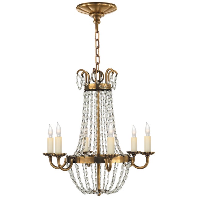 Petite Paris Flea Market Chandelier in Antique-Burnished Brass and Seeded Glass Designer: Chapman & Myers Canopy: 5.25"...