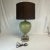 1980s Postmodern Boho Chic Ceramic and Metal Table Lamp in Celadon & Brown For Sale - Image 4 of 10
