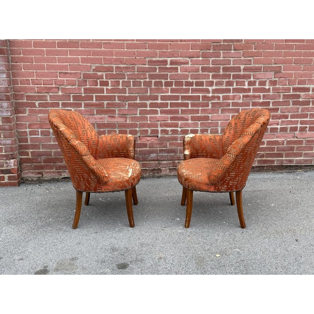 1930s Petite Art Deco Channel Back Shell Chairs, Pair For Sale - Image 5 of 13