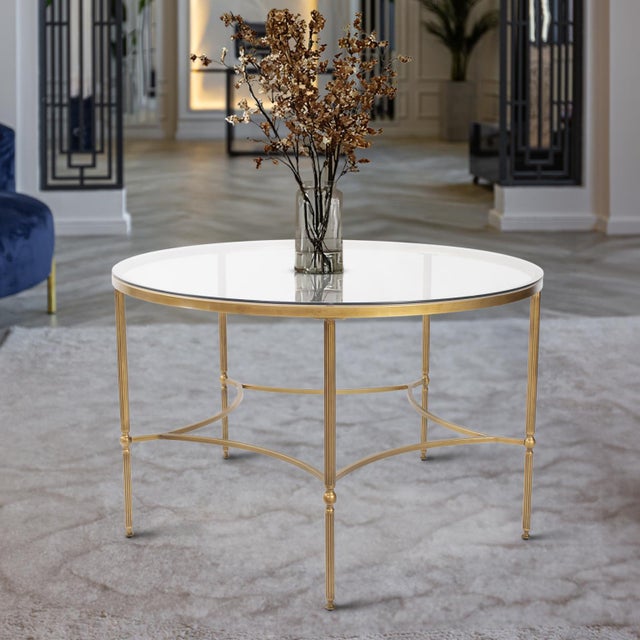 Bonnifait Antique Gold Round Dining Table For Sale - Image 9 of 9