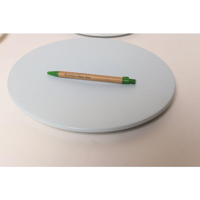 Set of Three Nick Munro English Matte Powder Blue and Glossy White Plates - Two Sizes For Sale - Image 12 of 18