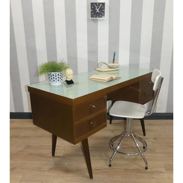 Mid-Century Modern Vintage Wooden Desk from EKA Werke, 1950s For Sale - Image 3 of 12