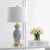 Modern Ellis Table Lamp in Blue & White - a Pair For Sale - Image 3 of 7
