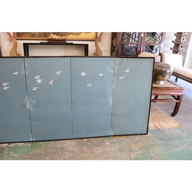 Late 19th Century 6 Panel Folding Screen From Japan For Sale - Image 9 of 10
