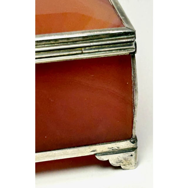 Continental Silver Mounted Red Agate Box For Sale In Washington DC - Image 6 of 9