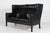 Wood Danish Black Leather 2192 Coupe Sofa by Børge Mogensen for Fredericia Furniture, 1991 For Sale - Image 7 of 13