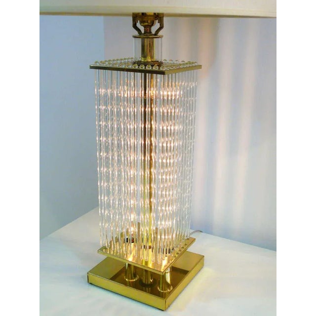 Metal Glass Rod Table Lamp by Sciolari for Lightolier For Sale - Image 7 of 11