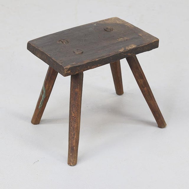 Antique Wabi Sabi Primitive Stool or Side Table For Sale - Image 9 of 10