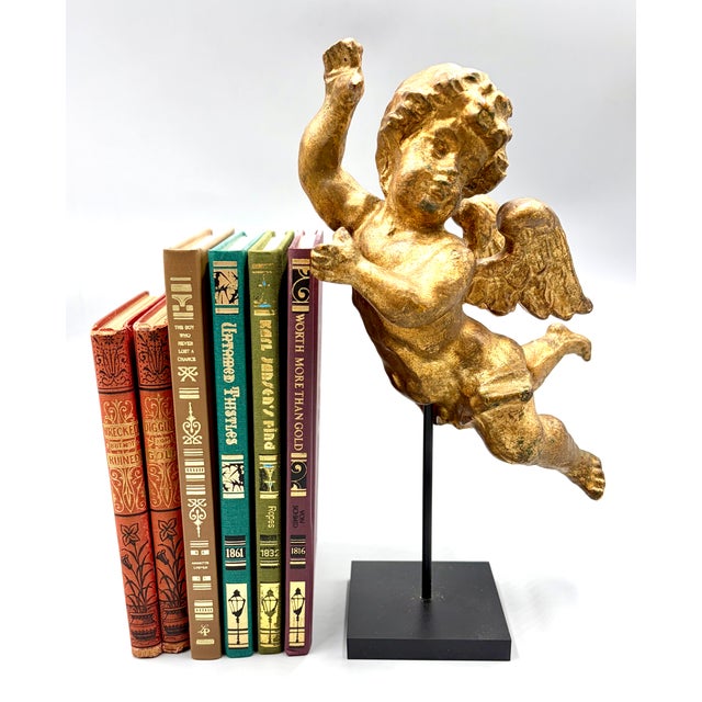 Antique French Giltwood Cherub Putti Sculpture Fragment For Sale - Image 11 of 12