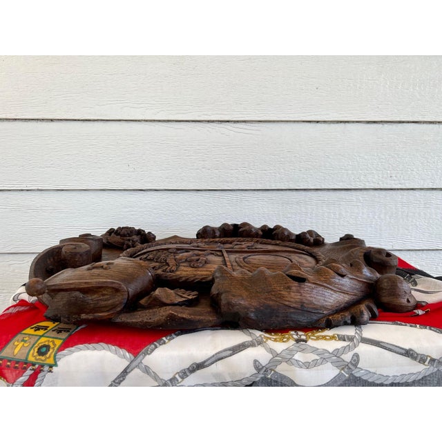 Antique French Gothic Wall Plaque Coat of Arms Carved Oak Renaissance C1890 For Sale - Image 16 of 18