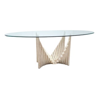 Vintage Travertine Dining Table For Sale