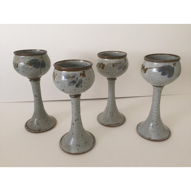 Vintage Studio Pottery Stoneware Goblets Set of 4 Chairish