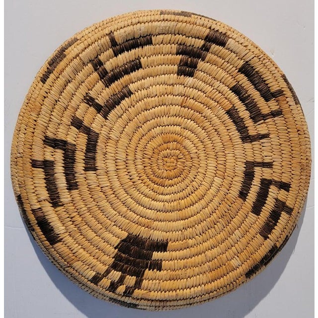20th C Large Hand Woven Papago Tray For Sale - Image 4 of 7