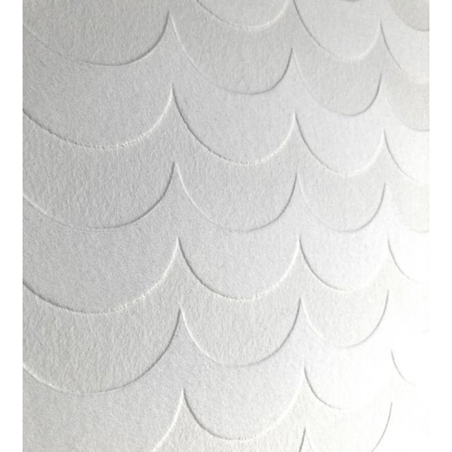 Scoop White Flock Wallpaper in Silver Sample Chairish