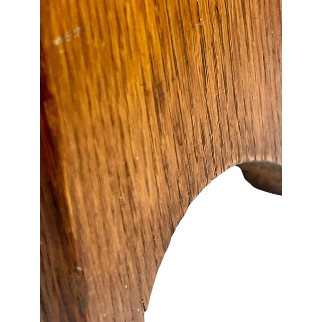 Rustic Antique Oak Folk Art Arts and Crafts Mission Table For Sale - Image 3 of 16
