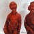 Vintage 1950s Orange Samurai and Geisha Figures - Set of 2 For Sale - Image 4 of 9