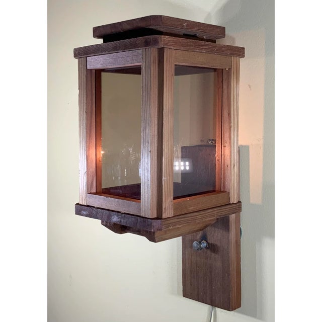 Cabin Single Wood Wall Lantern For Sale - Image 3 of 12