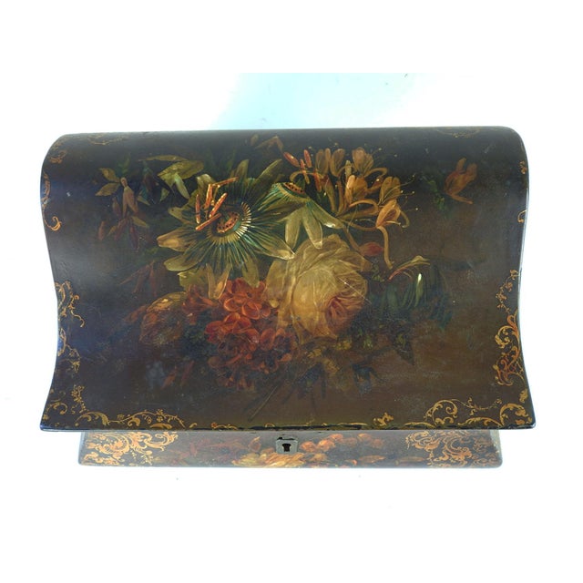 Antique Victorian Jennens & Bettridge Paper Mache Letter Box Chairish