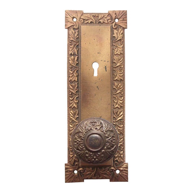 Antique Classic Corbin Jacobean Bronze Door Knob Set For Sale