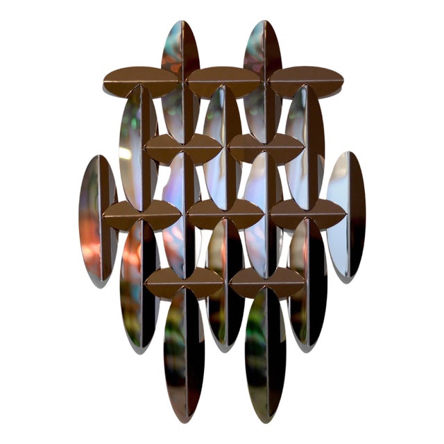 Large Wall Mirror in Polished Aluminum by Martens & Visser For Sale