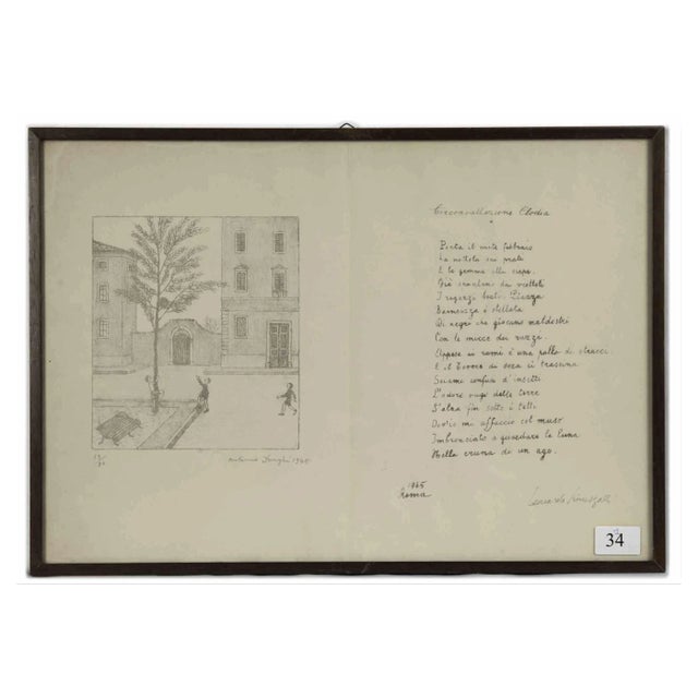 Antonio Donghi, Circonva, Original Lithograph, 1945 For Sale