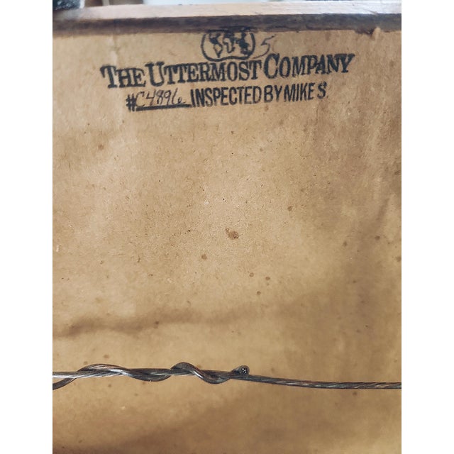 French Provincial Vintage Uttermost Co. Regency Style Beveled Mirror – Ebonized & Gold Leaf For Sale - Image 3 of 5