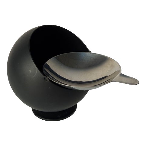 Black Chrome Ball Ashtray by Quist For Sale