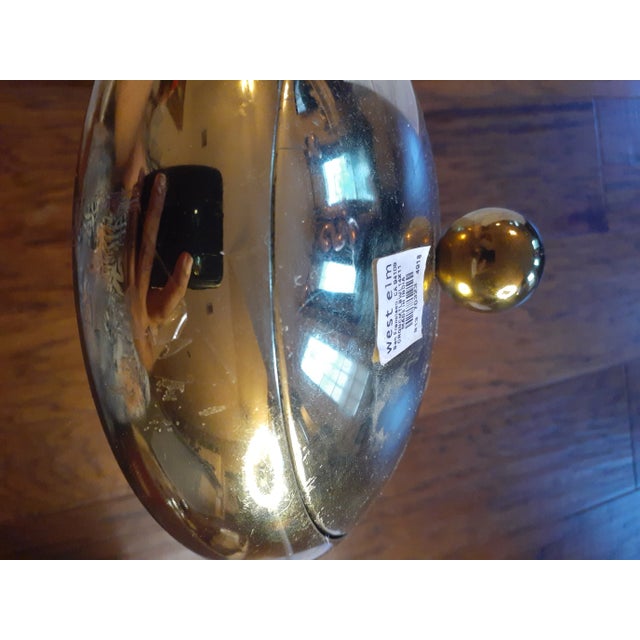 1990s West Elm Solid Brass Lidded Compote For Sale - Image 9 of 9