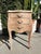 French Provincial Vintage French Provincial Pair of 3-Drawer Nightstands With Curved Front and Brass Bail Pulls For Sale - Image 3 of 17
