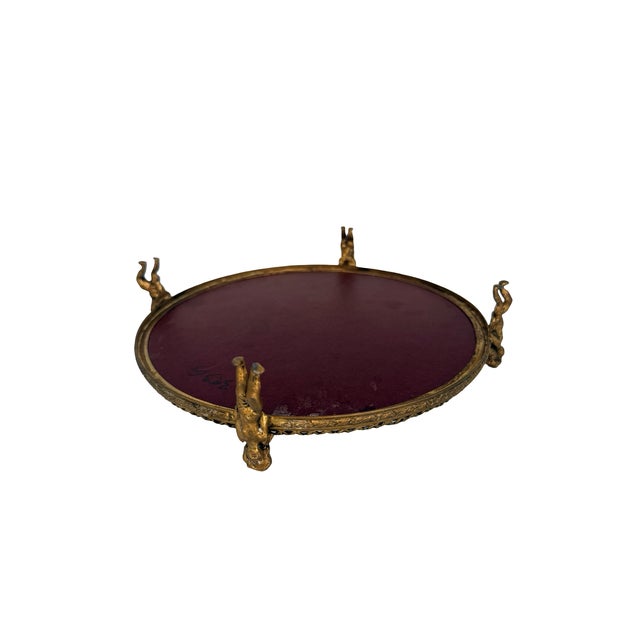 Late 19th Century Late 19th Century French Ormolu Putti Plateau Mirror Tray For Sale - Image 5 of 8