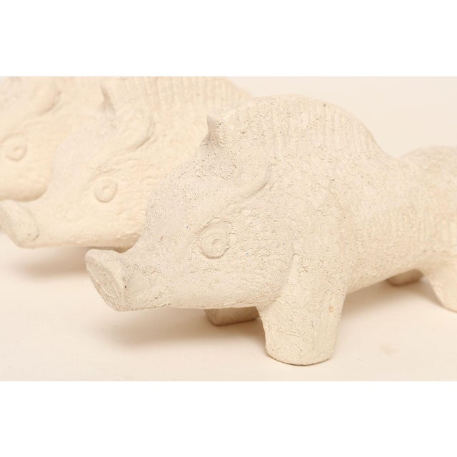 Set of Three Vintage Italian Unglazed Ceramic Boars by Aldo Londi for Bitossi For Sale - Image 9 of 11