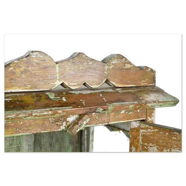 Display Cabinet in Patinated Solid Wood with 2 Drawers For Sale - Image 5 of 7