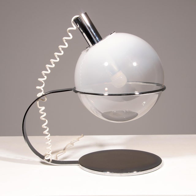 1960s Italian Chrome and Glass Table Lamp, 1960 For Sale - Image 5 of 11