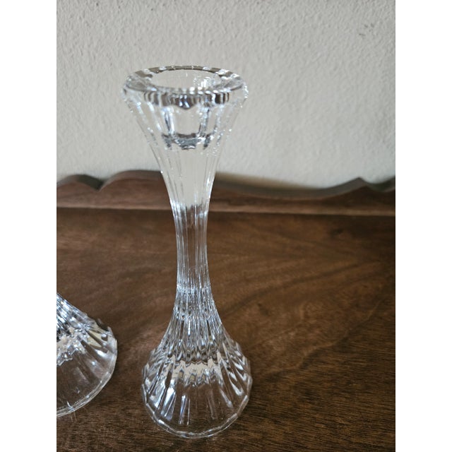 Pair of Late 20th Century Mikasa Crystal Park Lane Candle Holders For Sale - Image 10 of 10