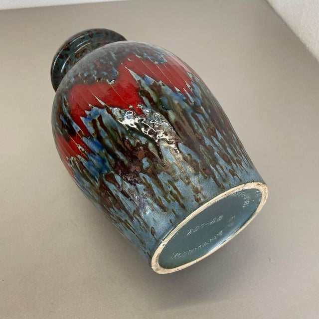 German Zig Zag Lora Pottery Fat Lava Vase from Scheurich, 1970s For Sale - Image 18 of 18